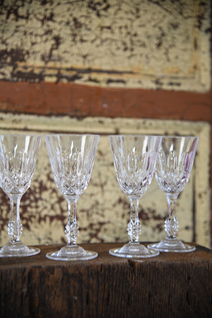 4 Cut Crystal Wine Glasses