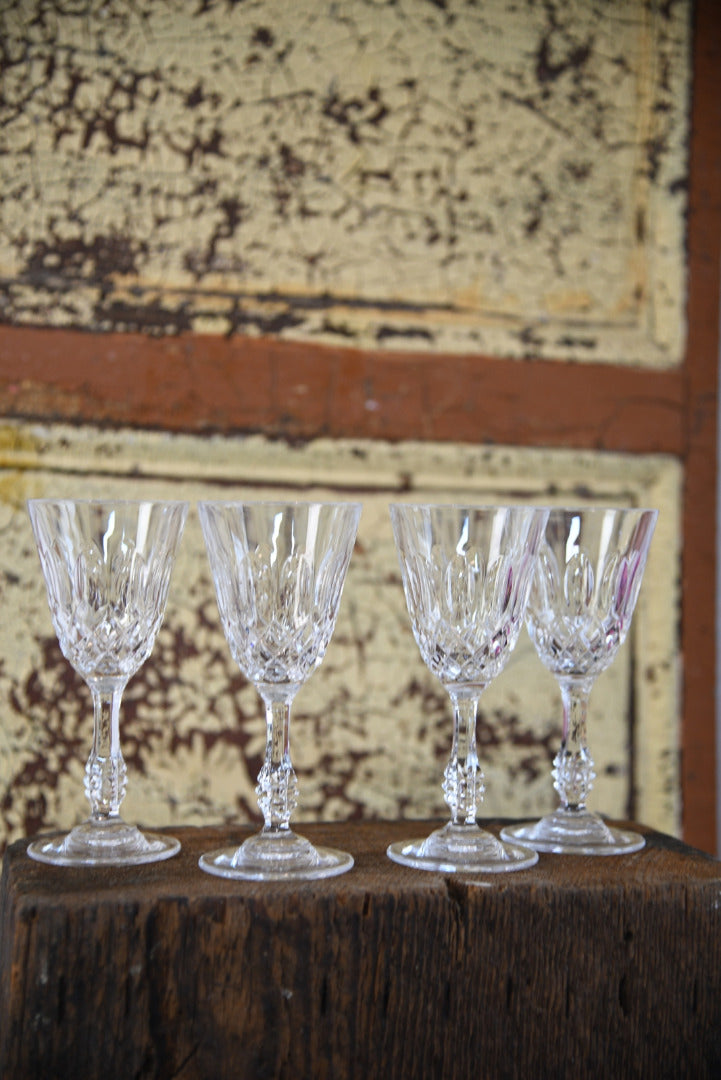 4 Cut Crystal Wine Glasses