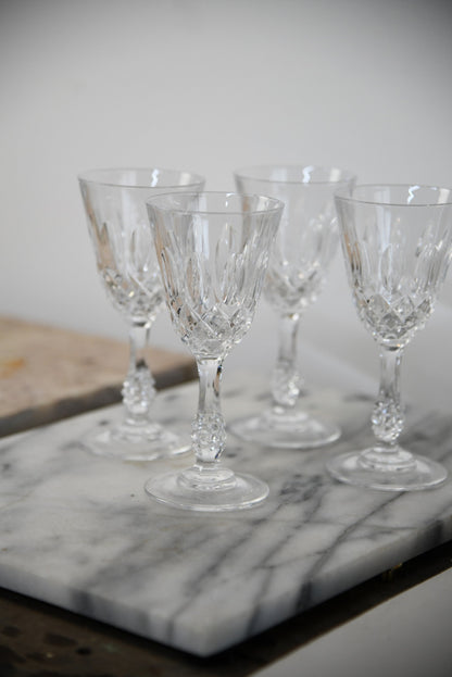 4 Cut Crystal Wine Glasses