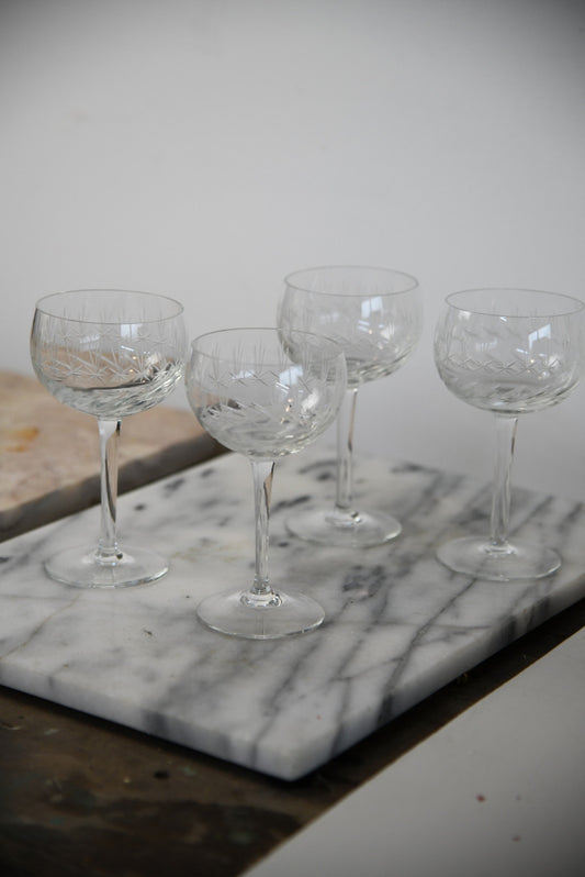 4 Vintage Art Deco Champagne Coupe