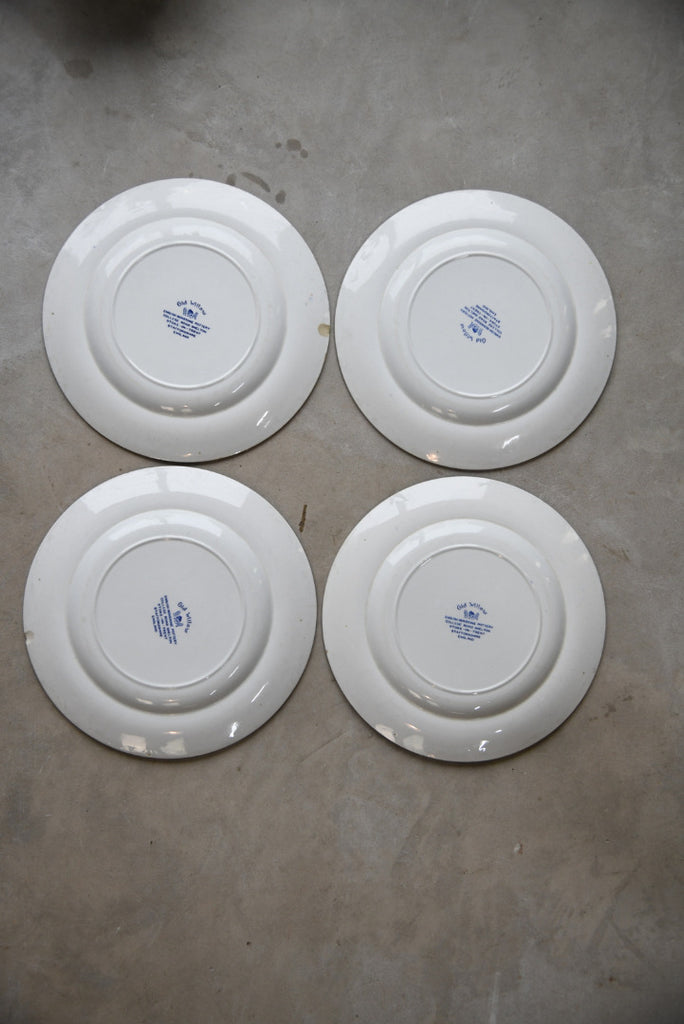 4 Old Willow Dinner Plates