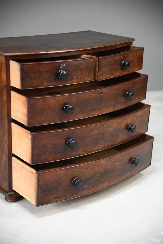 Antique Mahogany Bow Front Chest of Drawers