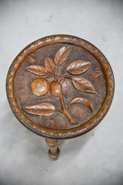 Carved Country Tripod Stool