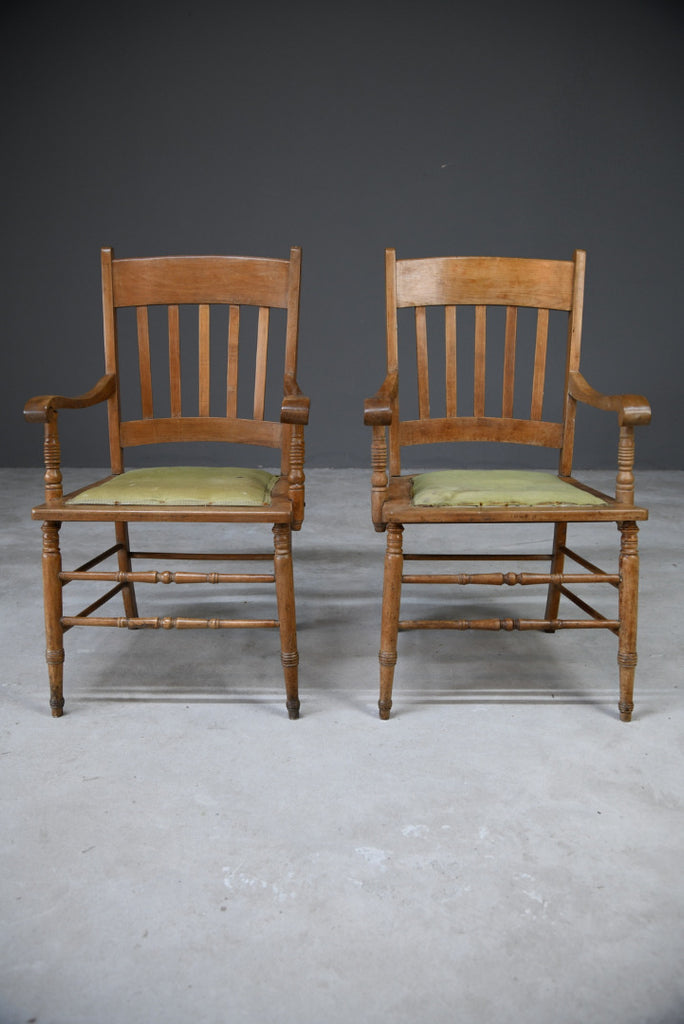 Pair Country Style Carver Chairs