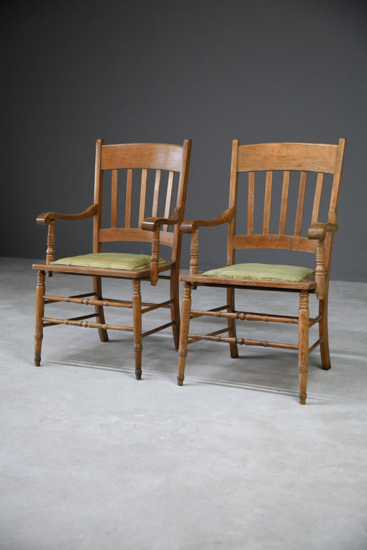 Pair Country Style Carver Chairs