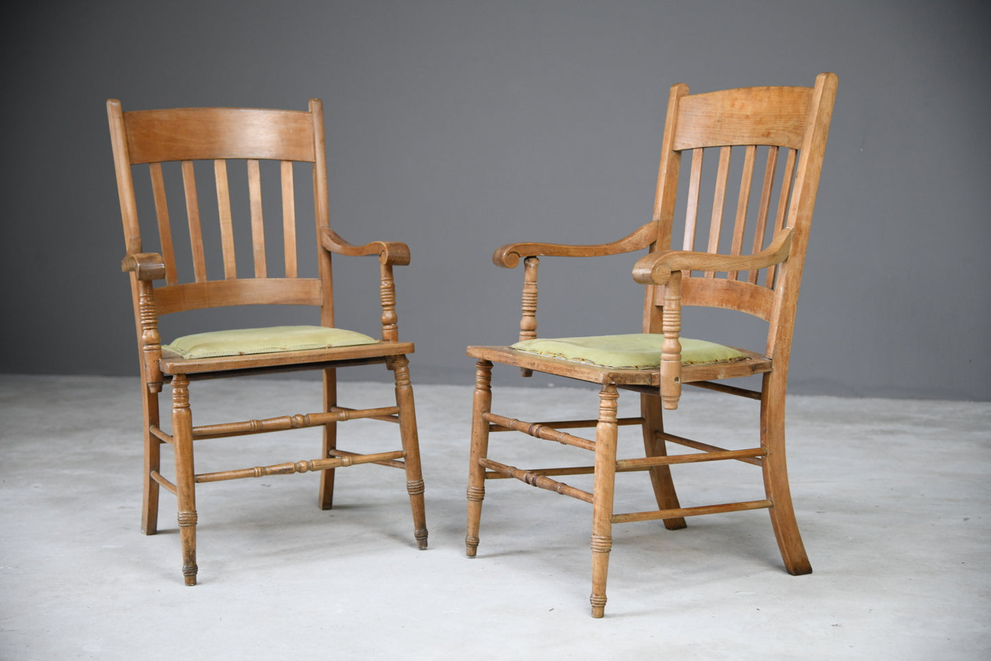 Pair Country Style Carver Chairs