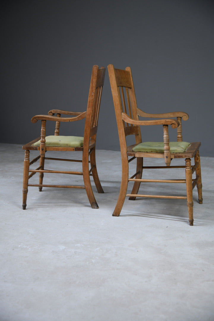 Pair Country Style Carver Chairs