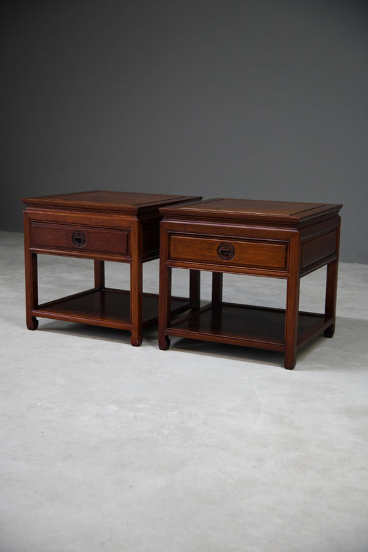 Pair Chinese Rosewood Side Tables