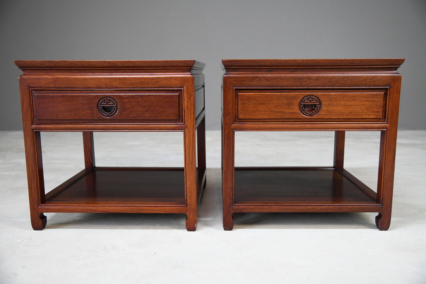 Pair Chinese Rosewood Side Tables