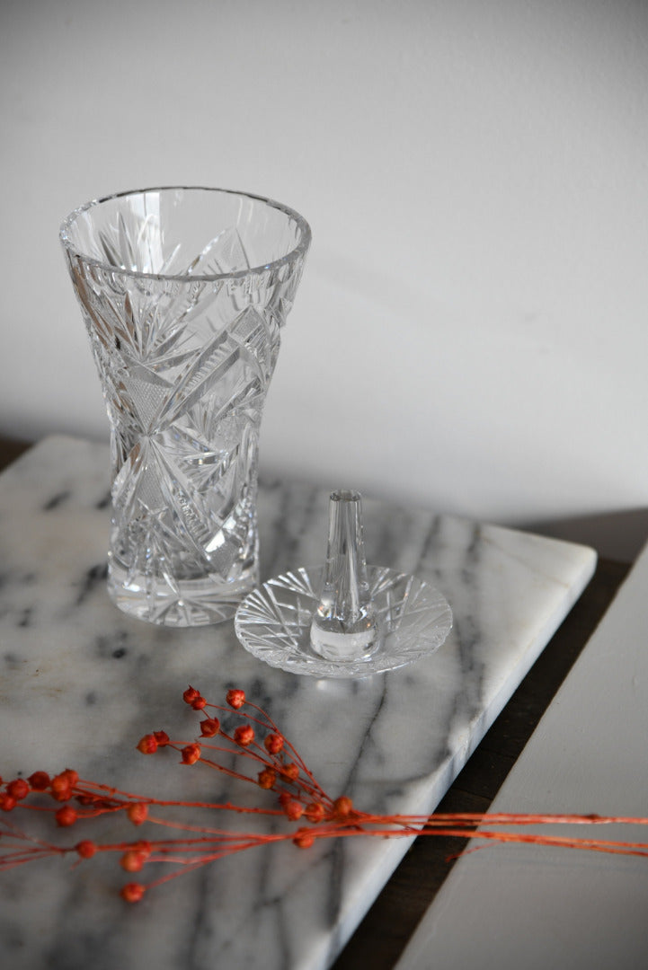 Cut Crystal Vase Ring Holder