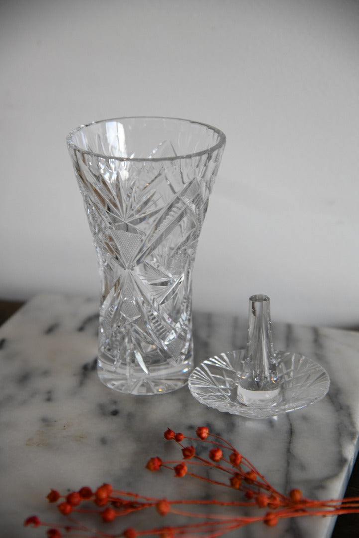 Cut Crystal Vase Ring Holder