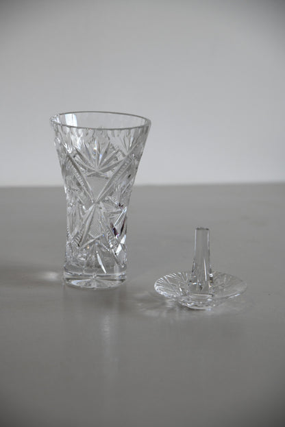 Cut Crystal Vase Ring Holder