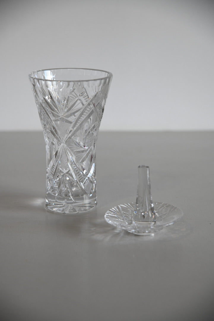 Cut Crystal Vase Ring Holder