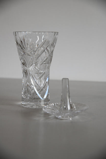 Cut Crystal Vase Ring Holder