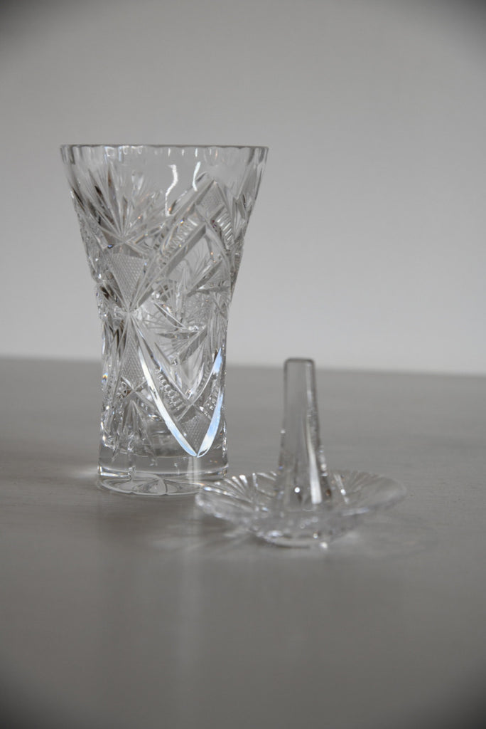 Cut Crystal Vase Ring Holder