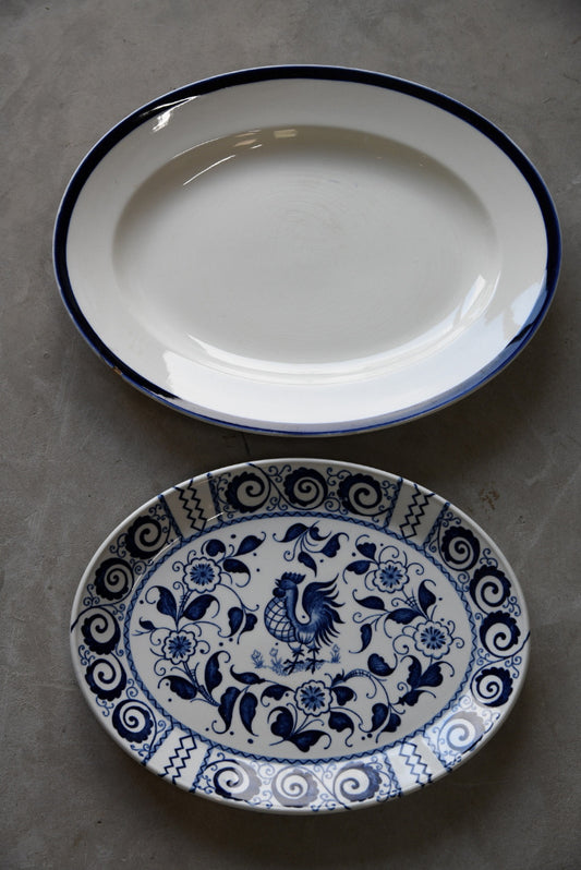 2 Oval Serving Plates