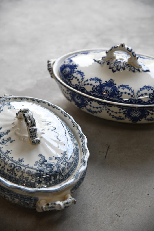 Victorian Blue & White Serving Tureen