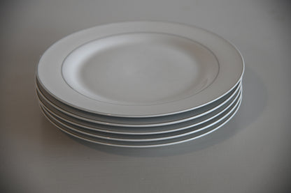 Viners White & Silver Rim Dinner Plate