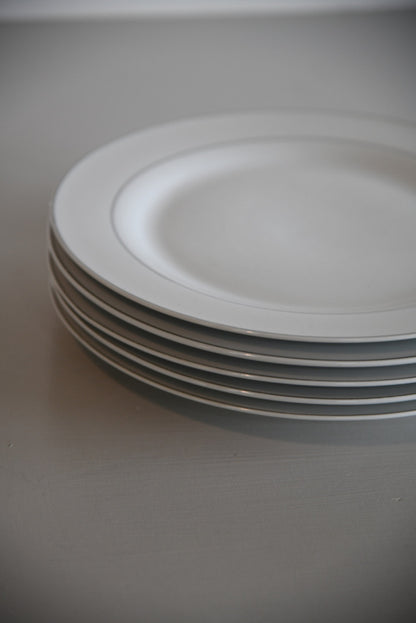 Viners White & Silver Rim Dinner Plate