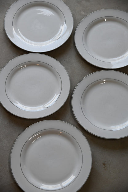 Viners White & Silver Rim Dinner Plate