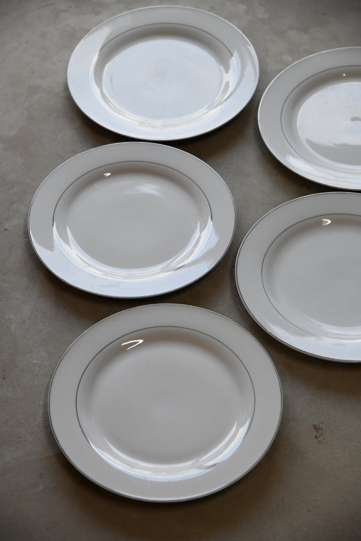 Viners White & Silver Rim Dinner Plate