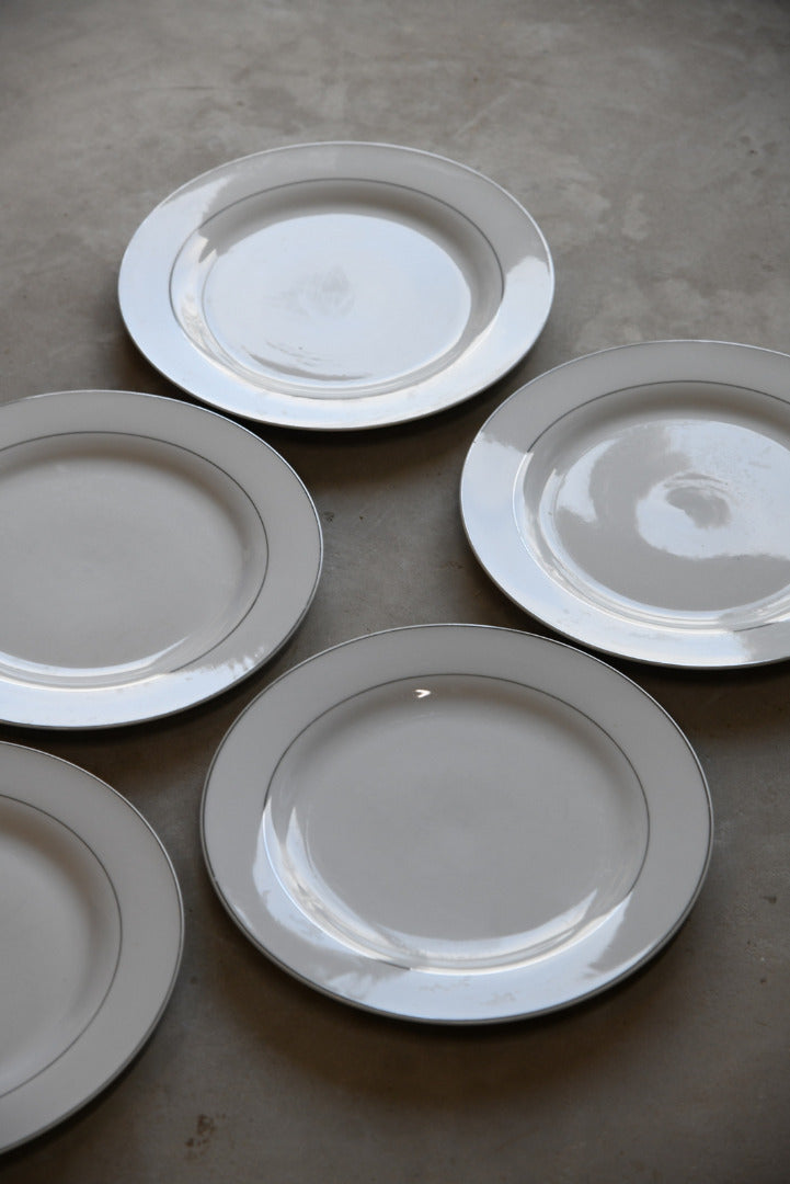 Viners White & Silver Rim Dinner Plate