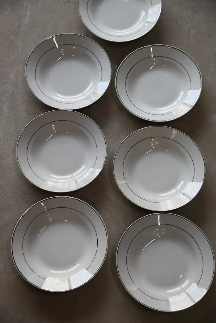 Viners White & Silver Rim bowls