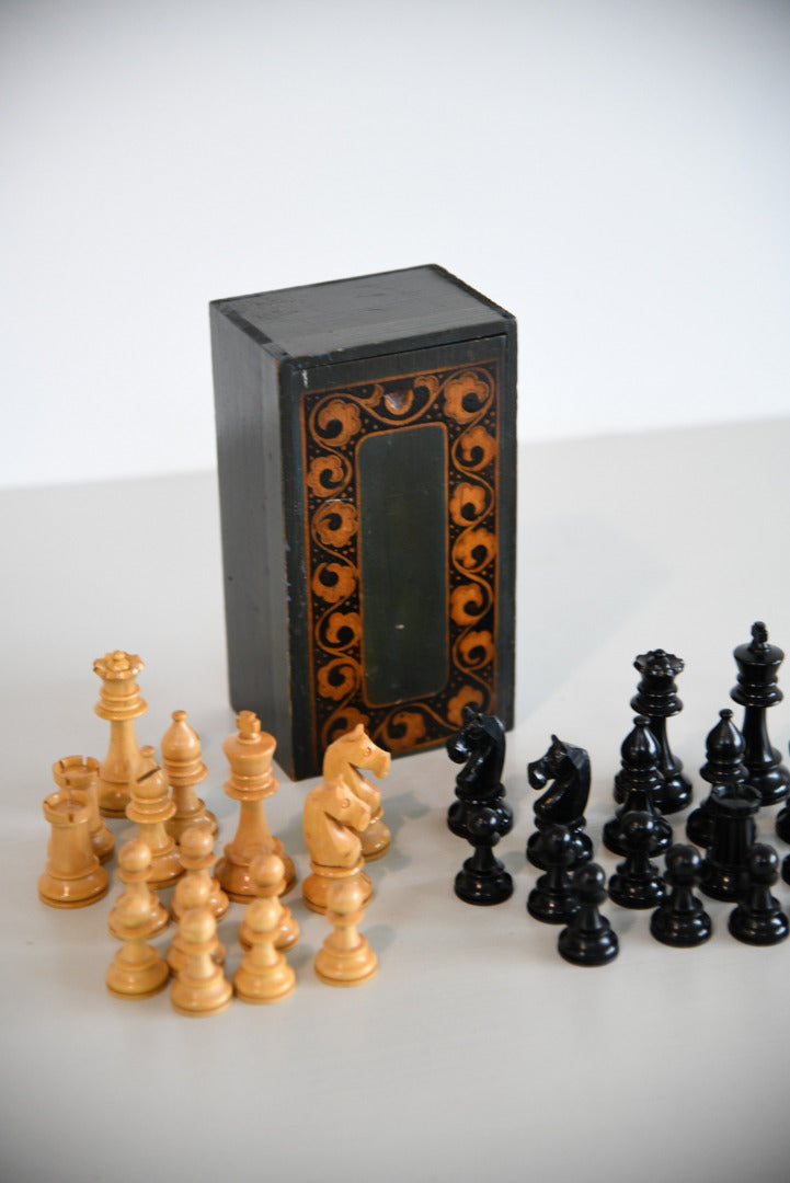 Vintage Boxed Wooden Chess Set