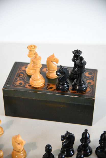 Vintage Boxed Wooden Chess Set