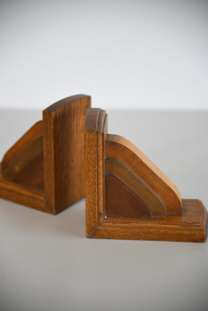 Deco Oak Bookends