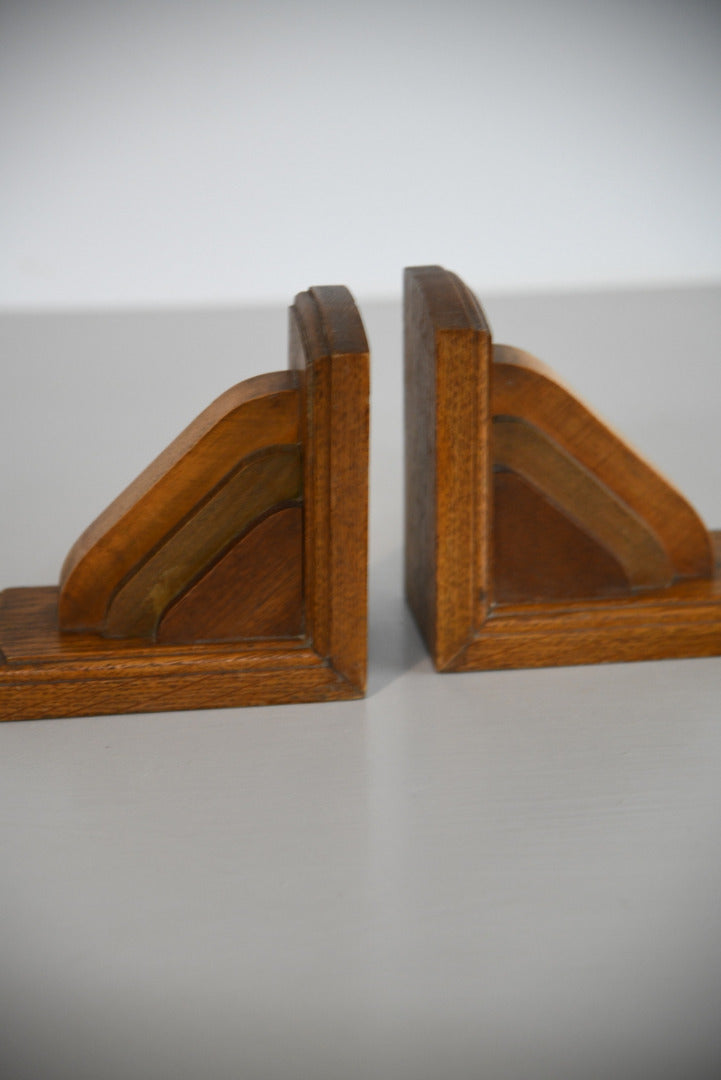 Deco Oak Bookends