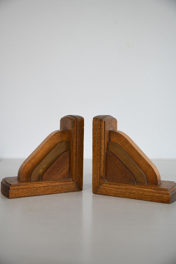 Deco Oak Bookends