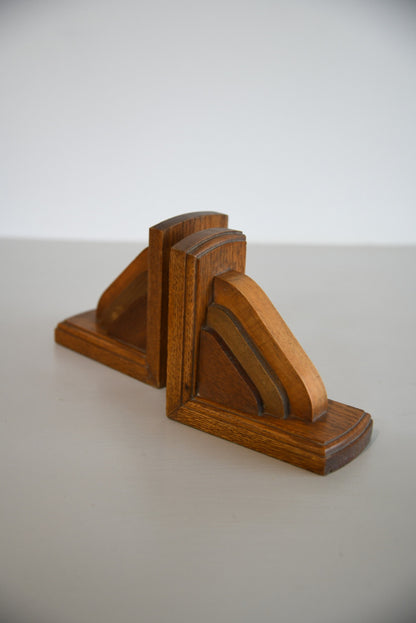 Deco Oak Bookends