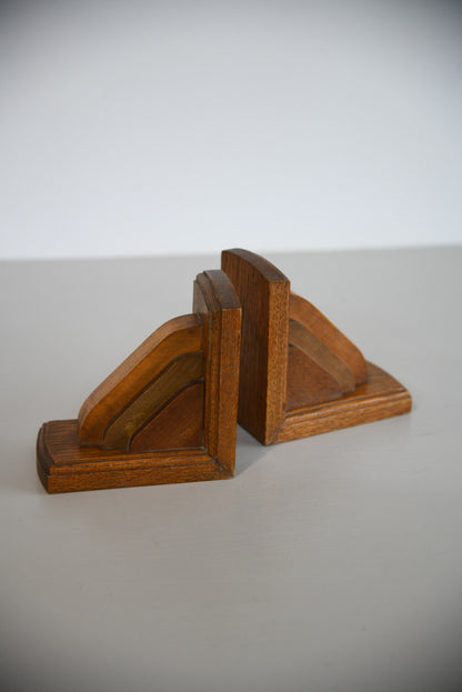 Deco Oak Bookends