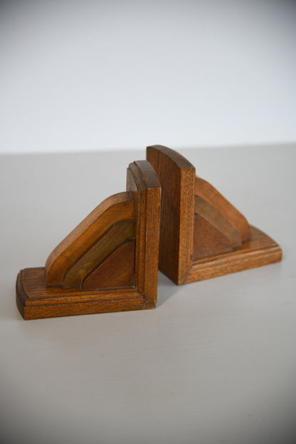 Deco Oak Bookends