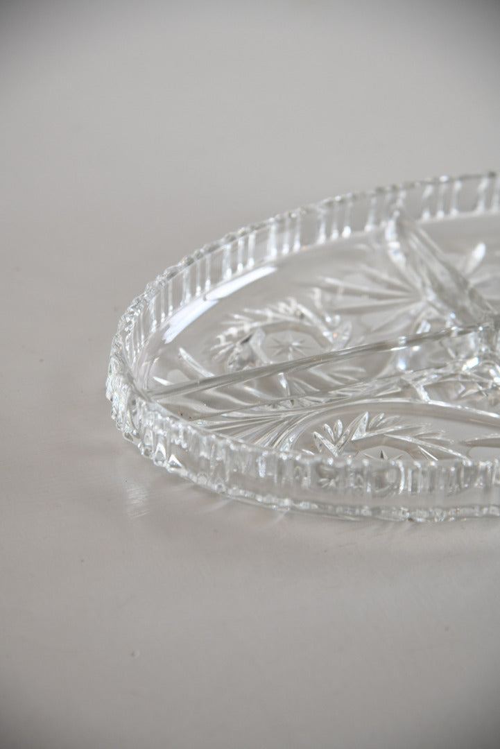 Oval Cut Glass Dish