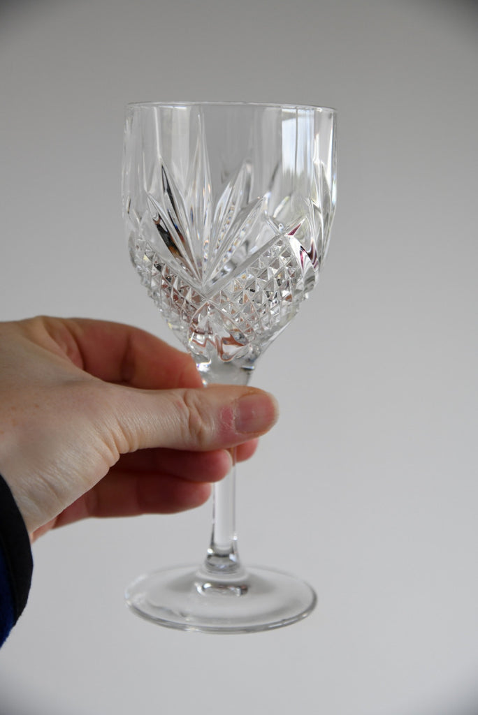 6 Cut Glass Wine Glasses