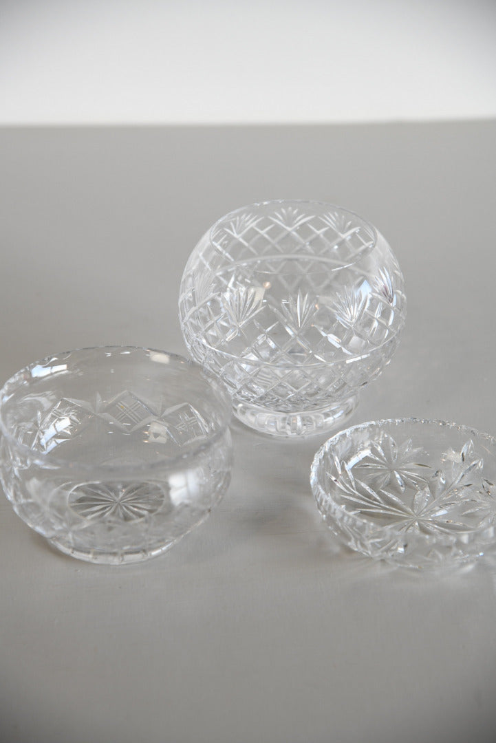 3 Vintage Glass Bowls