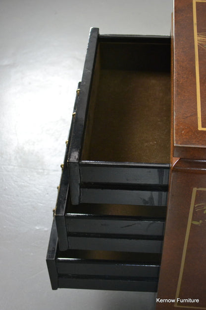 Oriental Lacquered Bedside Cabinet - Kernow Furniture