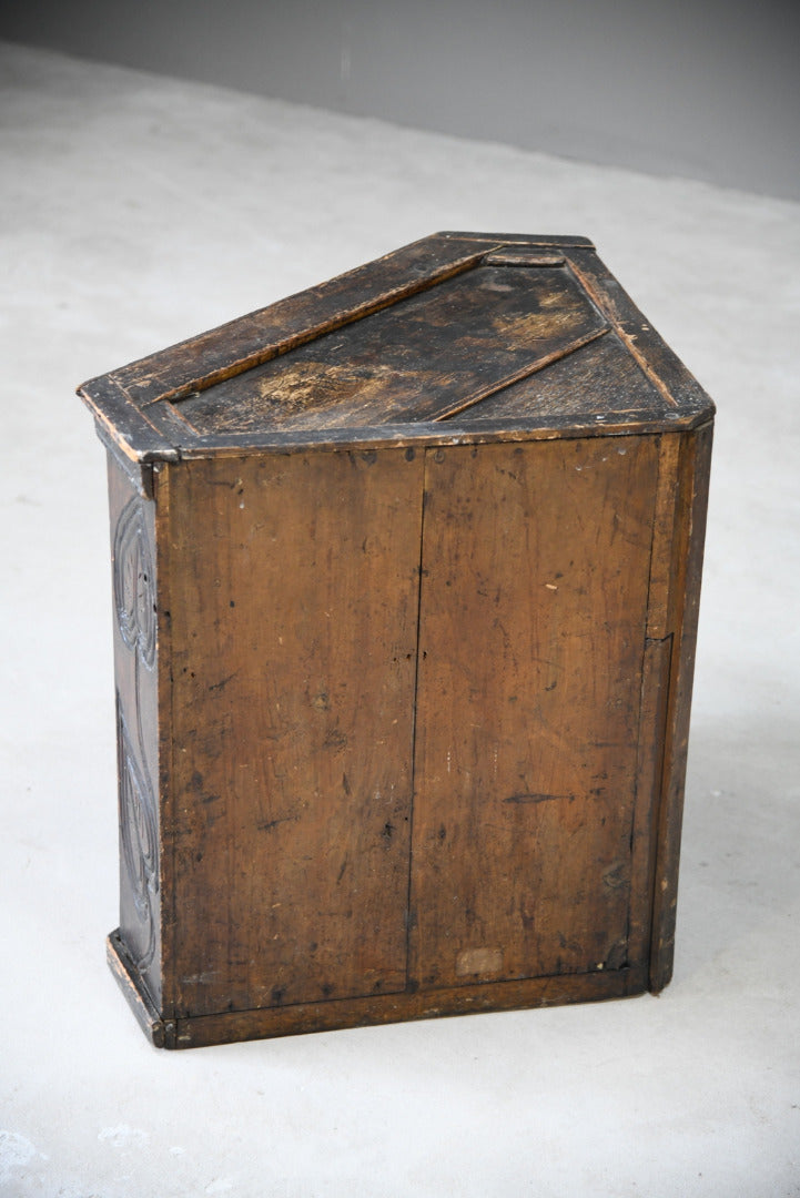 Grained Carved Rustic Hanging Cupboard