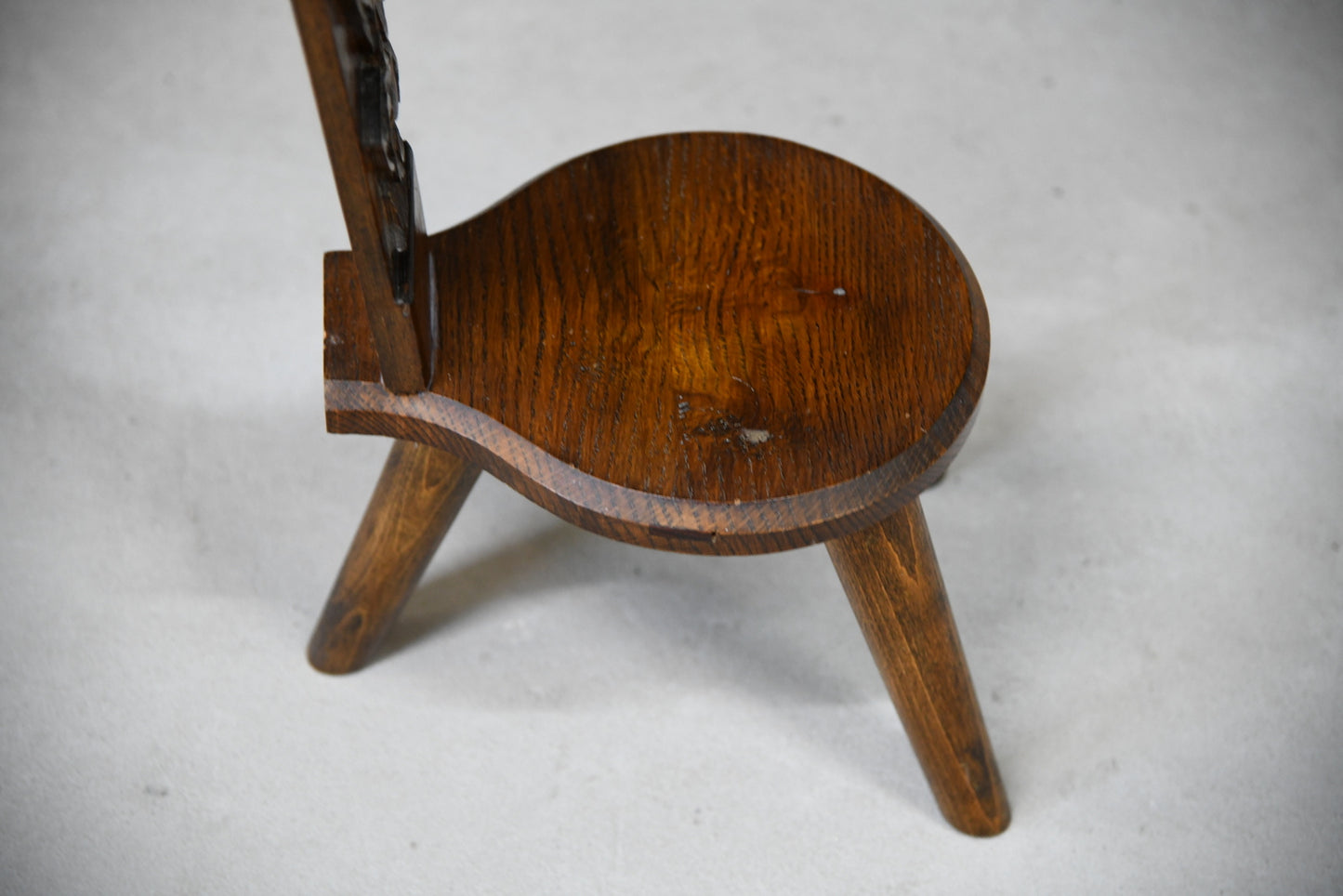 Small Carved Oak Spinning Chair