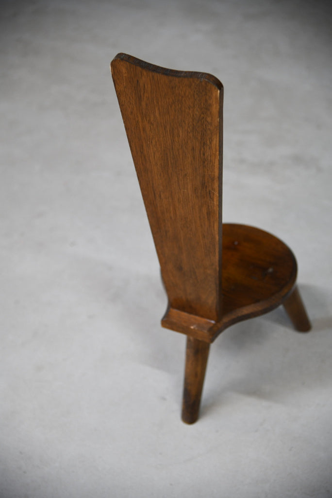 Small Carved Oak Spinning Chair