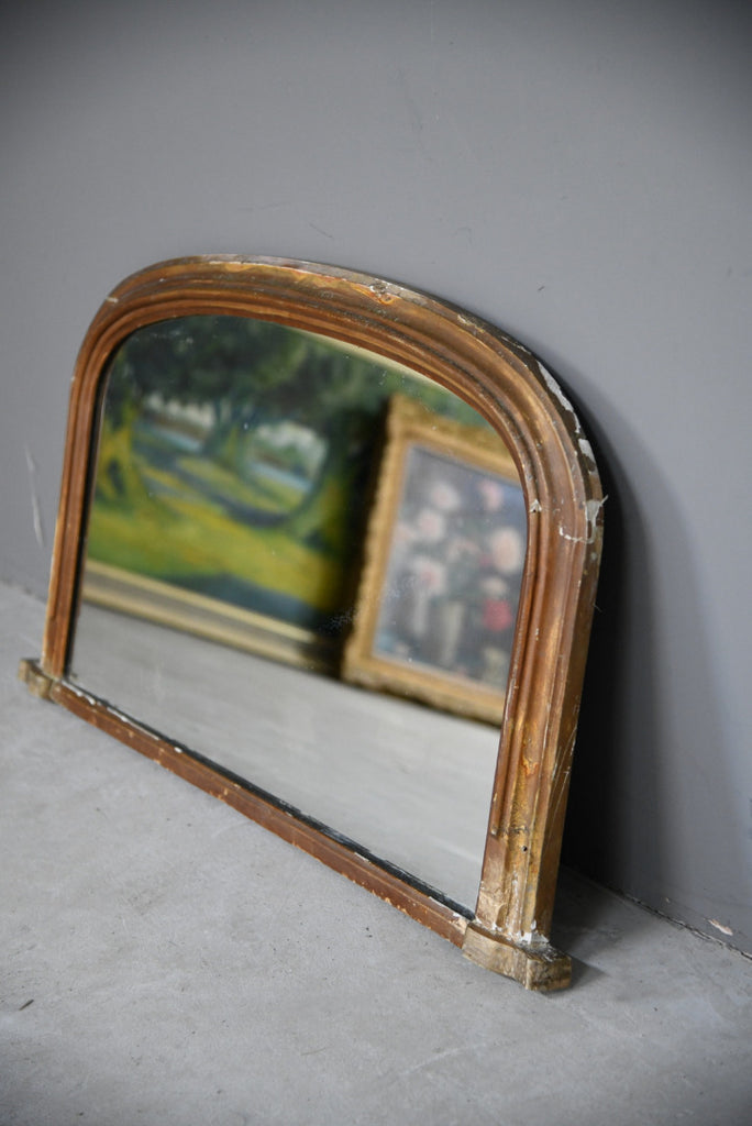 Arched Gilt Overmantle Mirror