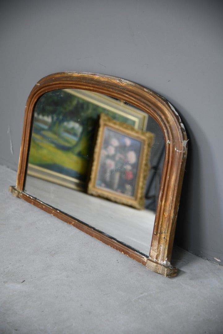 Arched Gilt Overmantle Mirror