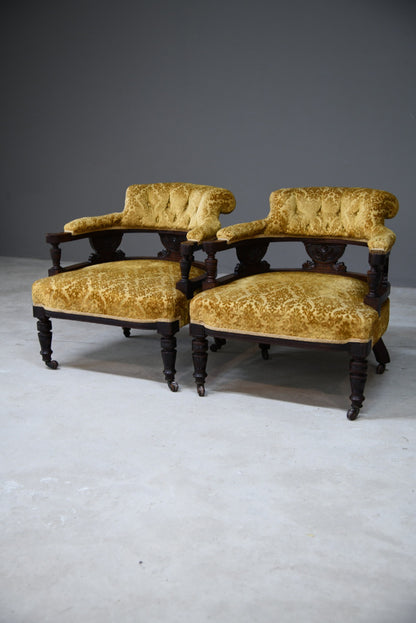 Pair Victorian Salon Tub Chairs