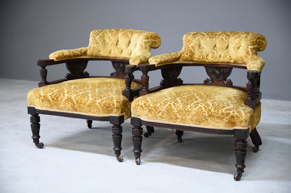 Pair Victorian Salon Tub Chairs