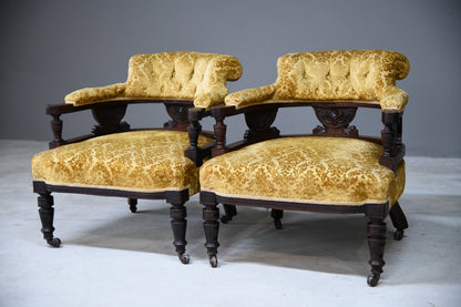 Pair Victorian Salon Tub Chairs