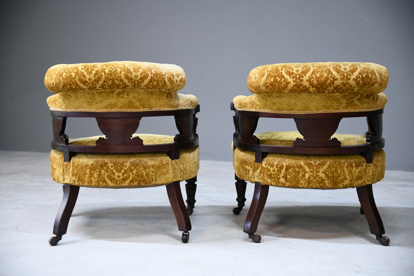 Pair Victorian Salon Tub Chairs