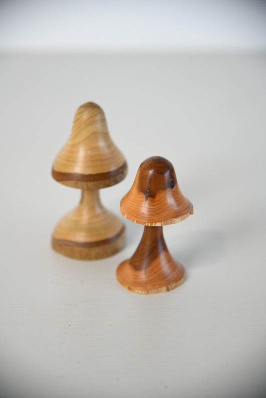 Two Hand Turned Mushrooms