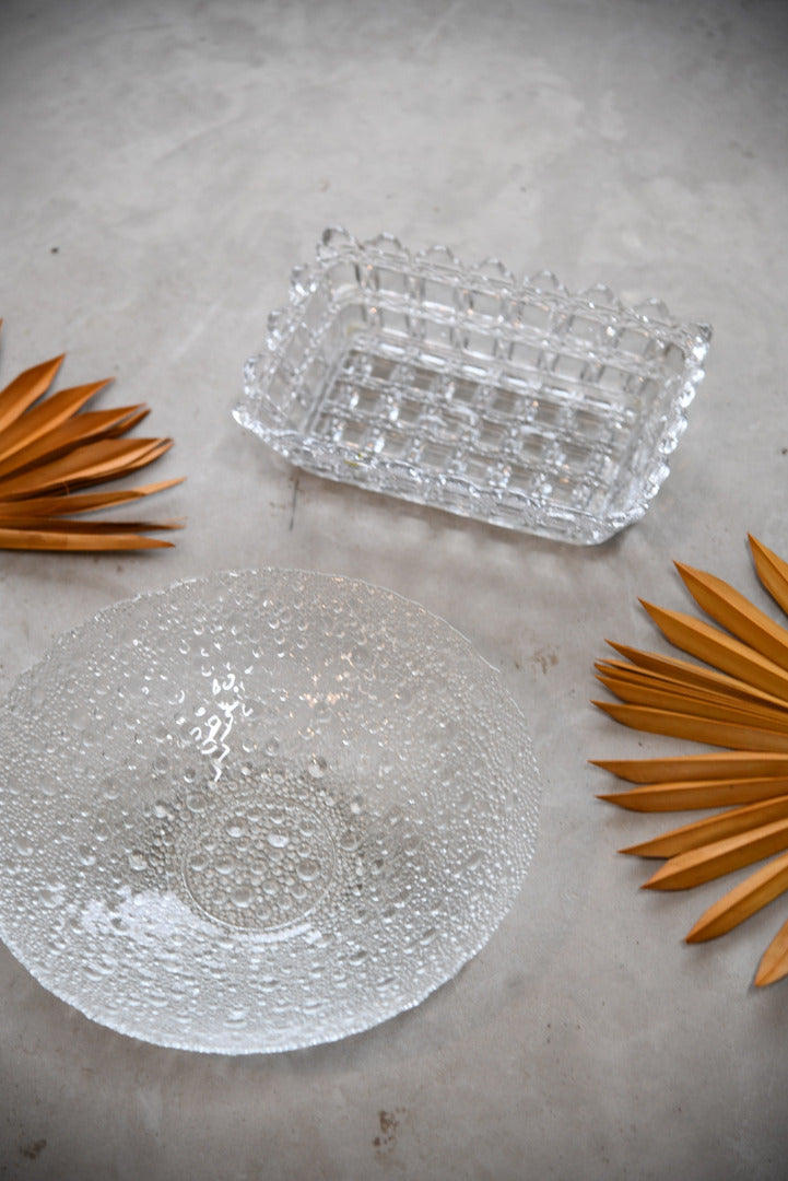 Large Bubble Glass Bowl & Dish